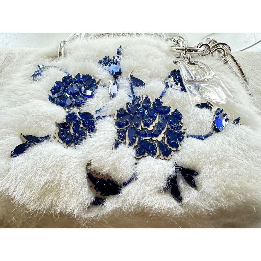 CHRISTIAN DIOR Mini Embellished Faux Fur Lady Dior Bag - Picture 11 of 15